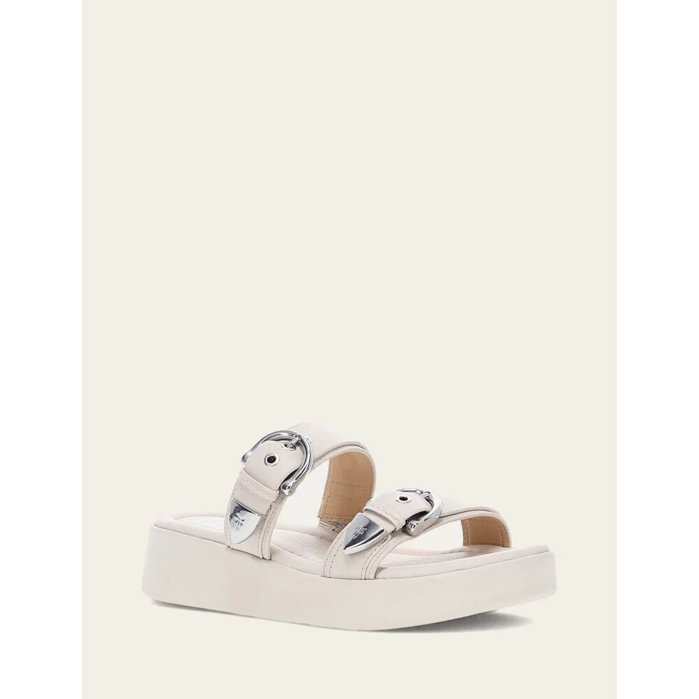 New Frye Company Women's Maya Buckle Sandal In Ivory Size 10